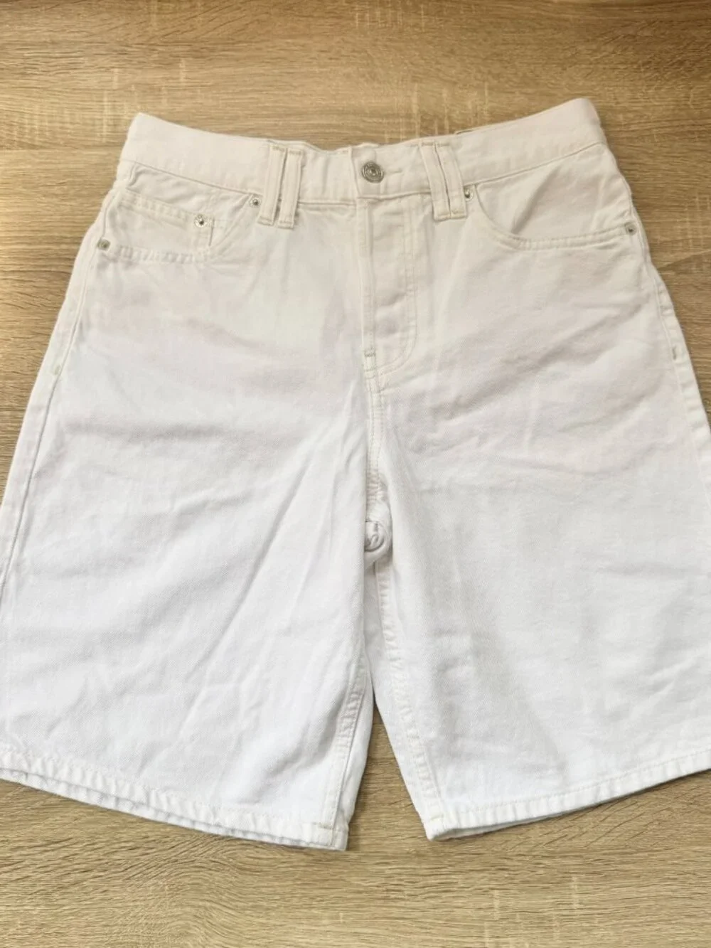 NWT Free People We The Free Montana Bermuda Jean Shorts White 25